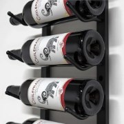 Picture of 9-Bottle Matte Black Metal Wall Mounted Wine Rack