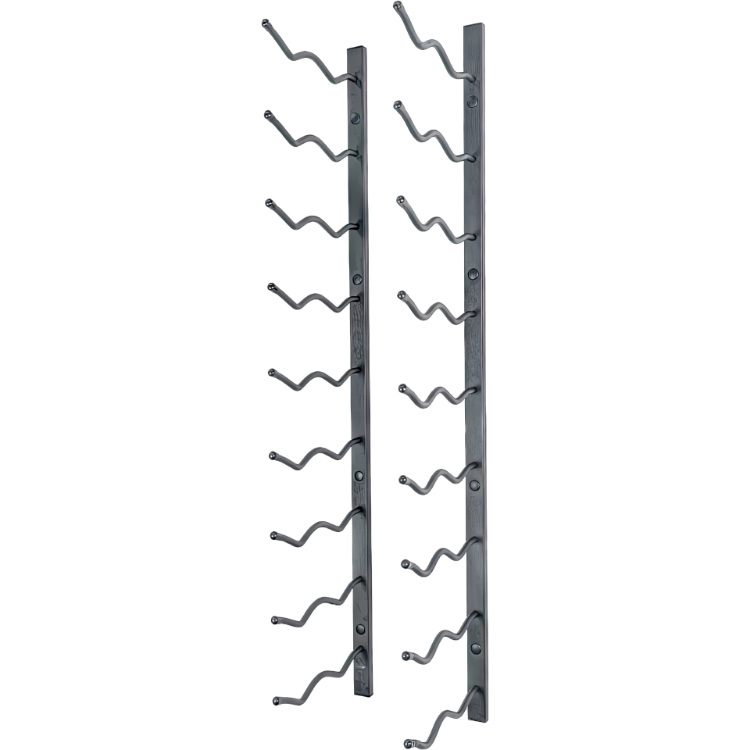 Picture of 18-Bottle Matte Black Metal Wall Mounted Wine Rack