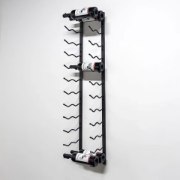 Picture of 18-Bottle Matte Black Metal Wall Mounted Wine Rack